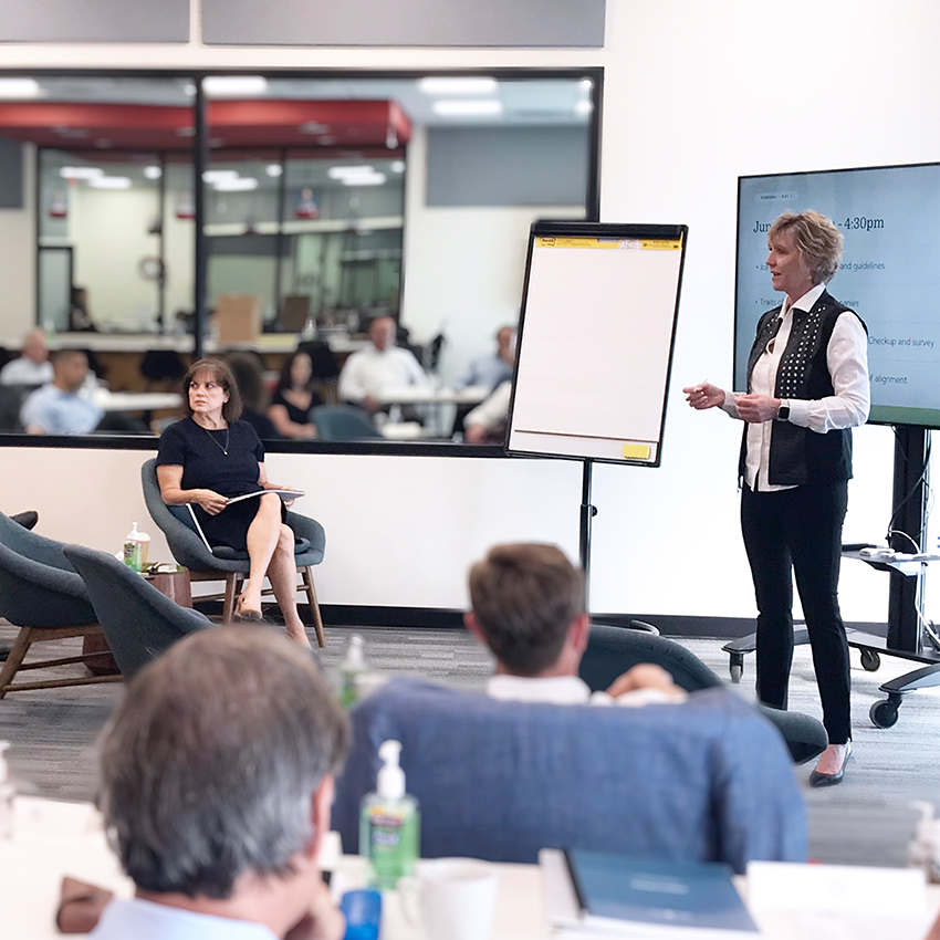 Susan Quinn, CEO of circle S studio, hosting a workshop.