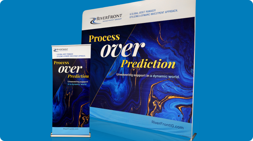 Riverfront breaks the mold with their colorful website using deep blue and gold marbling background images.