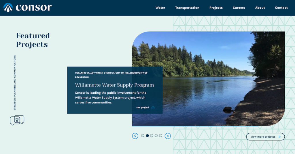 A screenshot of consoreng.com's homepage showing off some CTAs