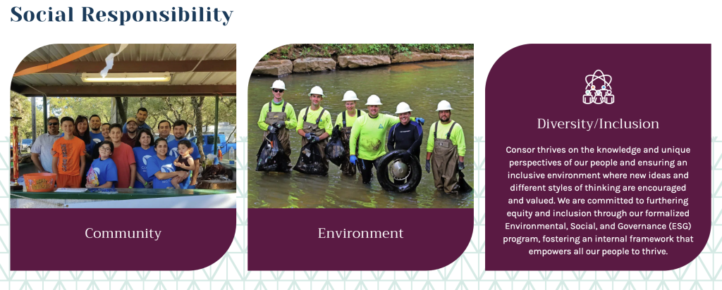 highlight social responsibility concept - Consor example